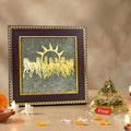 7 Horses on Raw Pyrite Frame with FREE Shree Yantra (6*6 inch)