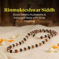 Rinmukteshwar Siddh Divya Rudraksha Karungali Mala - Silver Capped