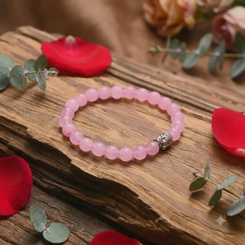Rose Quartz Bracelet with Buddha