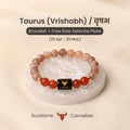 Taurus (वृषभ राशि) Zodiac Sunstone & Carnelian Bracelet