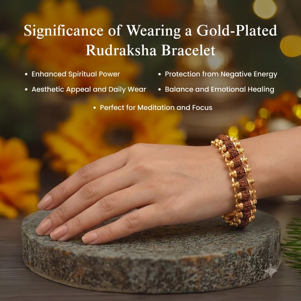 Gold-Plated Rudraksha Bracelet