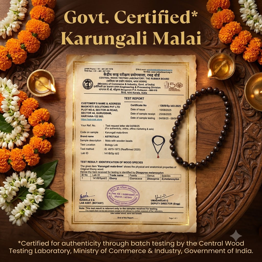 Karungali Malai 8mm – 108+1 Authentic Ebony Wood Beads